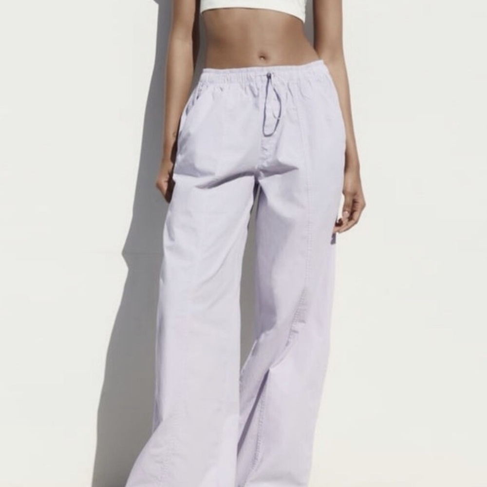Zara Drawstring Parachute Pants